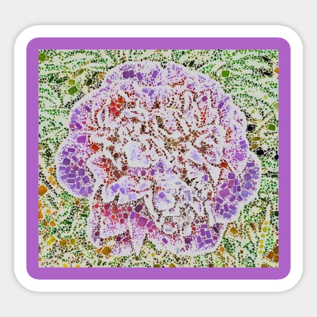 Purple Mosaic Flower Sticker by Evgeniya